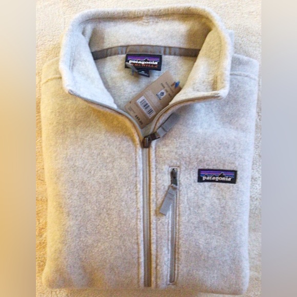 Patagonia Synchilla Off-White Fleece Half Zip pull over - Picture 2 of 10